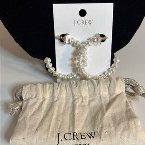 J. Crew Pearl Cluster Statement Earrings in White NWT